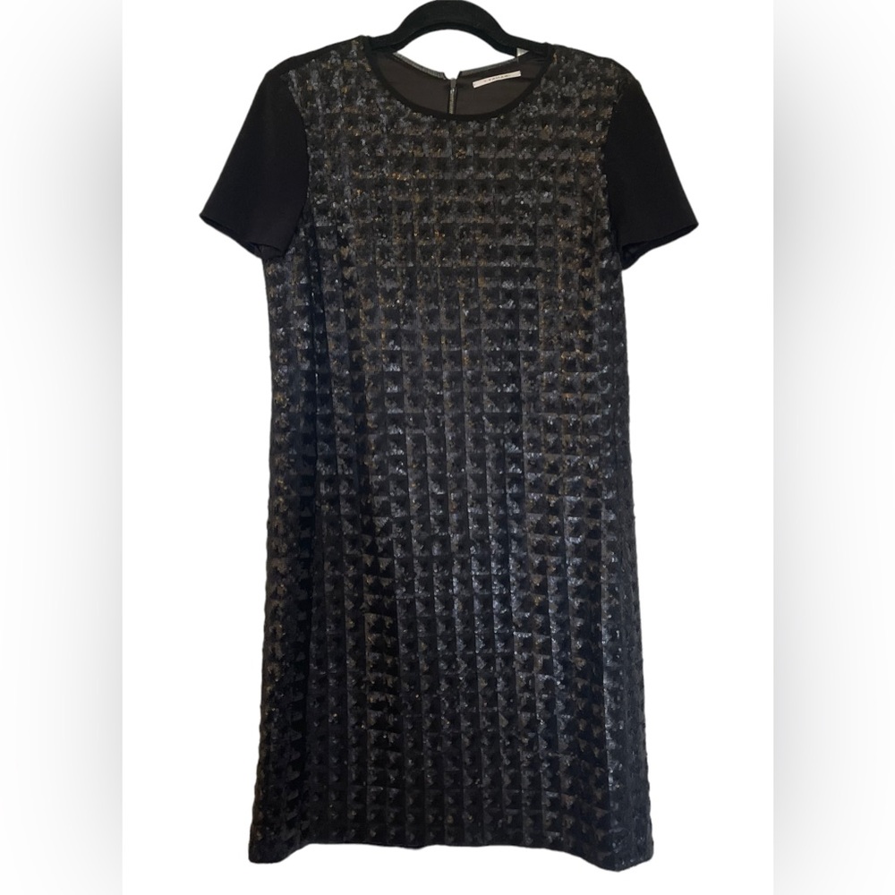 Elie Tahari Black Sequin Cocktail Dress